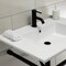 Fauceture Dreyfuss 31" Console Sink W/ SS Leg (Sgl Faucet Hole), White/ Black KVPB3122710 - alternate 6